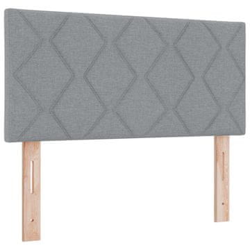 Vidaxl LED glava postelje Svetlo siva 100 cm blago