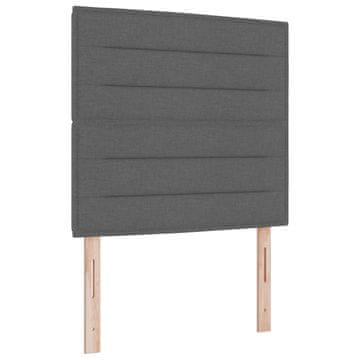 Vidaxl LED glava postelje z LED trakami Temno siva 100 cm blago
