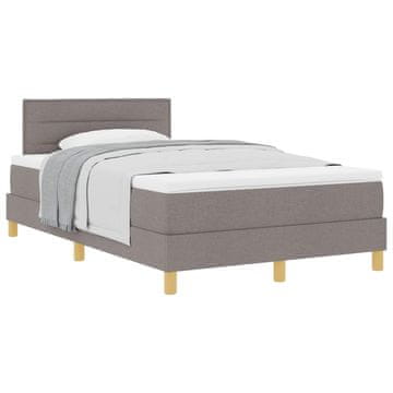 Vidaxl Postelja z vzmetnico z blazino Taupe 120 x 200 cm blago