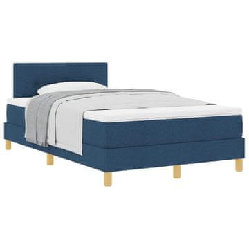 Vidaxl Postelja z vzmetnico z blazino Modra 120 x 200 cm blago