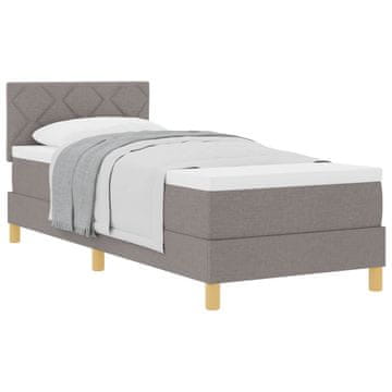 Vidaxl Postelja z vzmetnico z blazino Taupe 100 x 200 cm blago