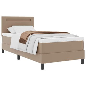 Vidaxl Postelja z vzmetnico Kapučino 100 x 200 cm Umetna koža