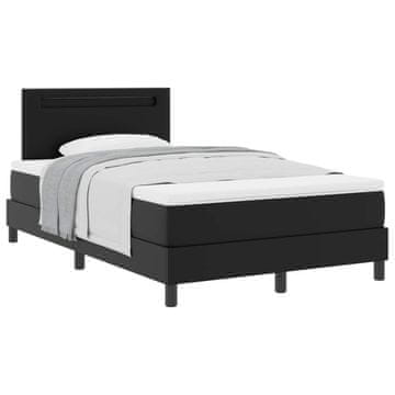 Vidaxl Postelja z vzmetnico z vzmetnico Črna 120 x 200 cm Umetna koža