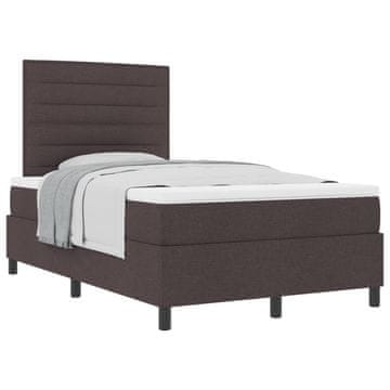 Vidaxl Postelja z vzmetnico z vzmetnico Temno rjava 120 x 190 cm blago