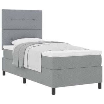Vidaxl Postelja z vzmetnico z vzmetnico Svetlo siva 80 x 200 cm blago