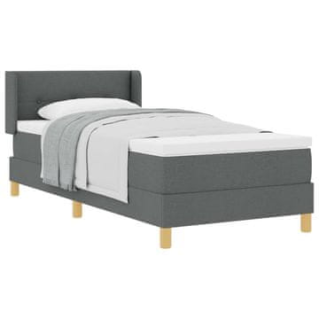 Vidaxl Postelja z vzmetnico z vzglavjem Temno siva 200 x 80 cm blago