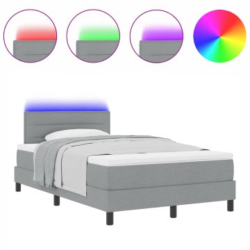 Vidaxl Postelja z vzmetnico z vzmetnico Svetlo siva 120 x 200 cm blago