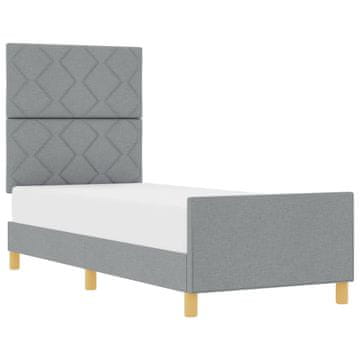 Vidaxl Konstrukcija postelje z vzglavjem Svetlo siva 80 x 200 cm blago