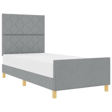 Vidaxl Konstrukcija postelje Svetlo siva 100 x 200 cm blago