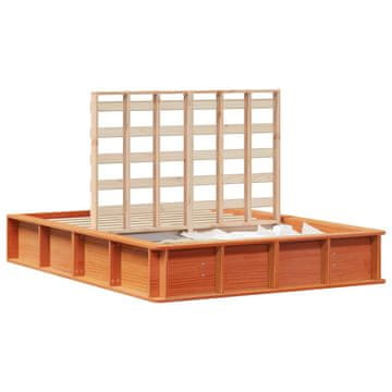 Vidaxl Konstrukcija postelje Voskast rjav 135 x 190 cm