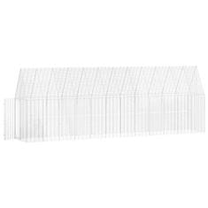 Vidaxl Kletka za piščance 2 pcs srebrna 600 x 100 x 210 cm