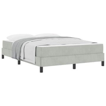 Vidaxl Postelja z vzmetnico z vzmetnico Svetlo siva 160 x 210 cm blago