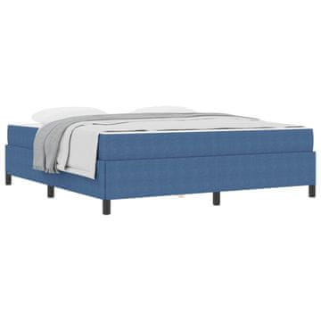 Vidaxl Konstrukcija postelje z vzmetnico Modra 180 x 200 cm blago