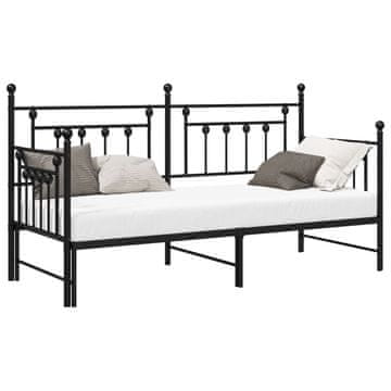 Vidaxl Okvir dnevne postelje Črna 80 x 200 cm Jeklo
