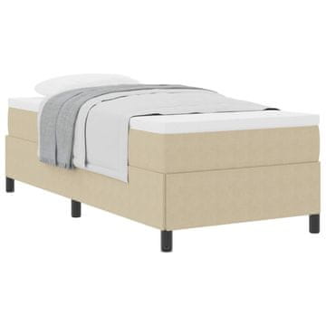 Vidaxl Postelja z vzmetnico Siva zelena 80 x 200 cm Žametna tkanina