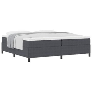 Vidaxl Postelja z vzmetnico Temno siva 200 x 200 cm Žametna tkanina