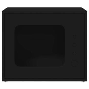 Vidaxl Mačja hiša Črna 51 x 30 x 42,5 cm Konstruiran les