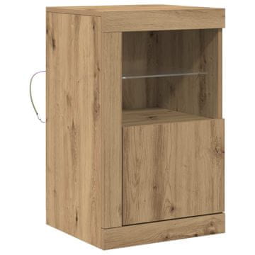 Vidaxl LED bočni predalnik z LED lučmi Umetni hrast 41 x 37 x 67 cm