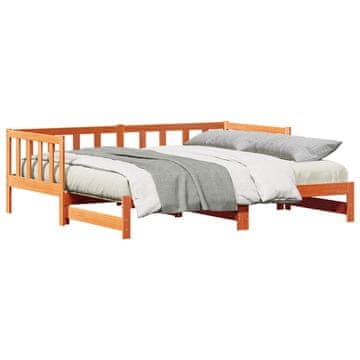 Vidaxl Raztegljiva dnevna postelja Voskast rjav 203.5 x 164 x 66 cm