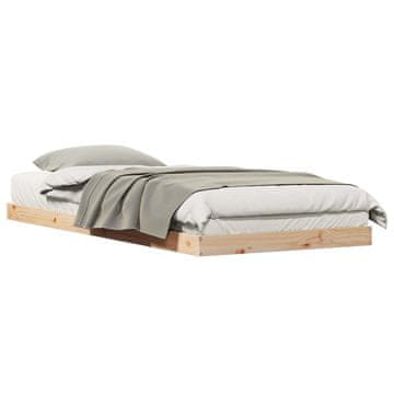 Vidaxl Posteljni okvir Naravna 80 x 220 cm Masivno borovo les