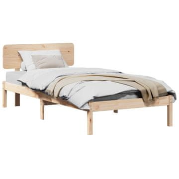 Vidaxl Konstrukcija postelje Naravna 80 x 200 cm Masivno borovo les