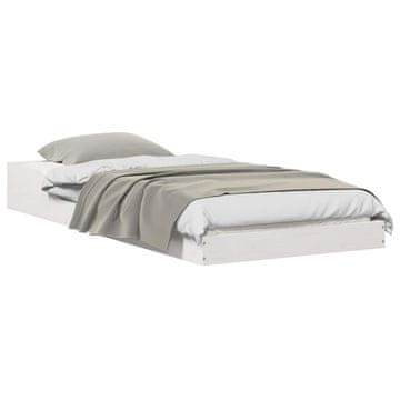 Vidaxl Konstrukcija postelje Bela 90 x 220 cm Masivno borovo les