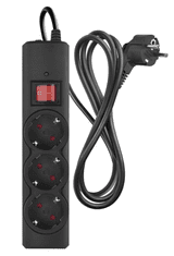 Emos P54214 prenapetostna zaščita – 3 vtičnice, 1,5 m, črna