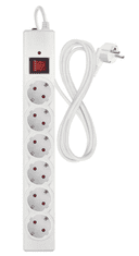 Emos P54215 prenapetostna zaščita – 6 vtičnic, 1,5 m, bela