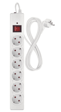 Emos P54215 prenapetostna zaščita – 6 vtičnic, 1,5 m, bela