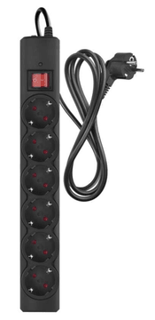 Emos P54218 prenapetostna zaščita – 6 vtičnic, 1,5 m, črna