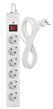 Emos P54216 prenapetostna zaščita – 6 vtičnic, 3 m, bela