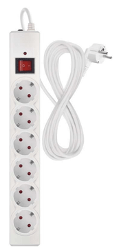 Emos P54217 prenapetostna zaščita – 6 vtičnic, 5 m, bela