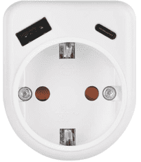 Emos P0075 razdelilec 1×, 1×USB-A+1×USB-C, bela