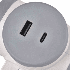 Emos P0077PD razdelilec 2×, 1×USB-A+1×USB-C, belo-sivo