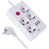 Maclean Razdelilec podaljšek MCE393W s 4 vtičnicami + 3xUSB, 3m, bel