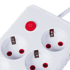 Maclean Razdelilec podaljšek MCE393W s 4 vtičnicami + 3xUSB, 3m, bel