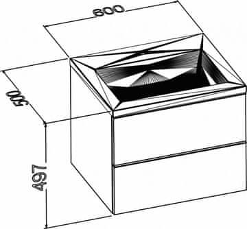 Nord produkt KOPALNIŠKA OMARICA Z UMIVALNIKOM AXE 60 CM, ANTRACIT MAT