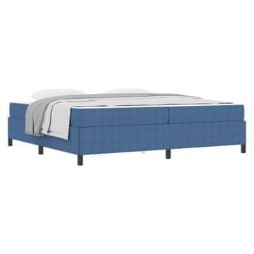 Vidaxl Konstrukcija postelje z vzmetnico Modra 200 x 200 cm blago