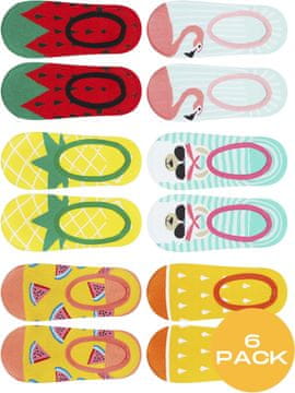 Nikcorp Komplet 6 parov ženskih nizkih bombažnih nogavic, barvne, nevidne v čevljih, velikost 36-40, za vsak dan