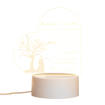 Nikcorp 3D LED nočna lučka z napisom za moža, topla bela svetloba, USB napajanje, dekorativna namizna svetilka 14x13 cm