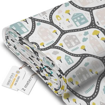 Nikcorp Vodoodporno oblazinjeno platno 160x200 cm z vzorcem hiške, trpežna tkanina Oxford 600D za zunanjo in notranjo uporabo