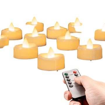 Nikcorp Komplet 24 LED čajnih svečk z modro svetlobo in migetajočim plamenom, na baterije, za dekoracijo za noč čarovnic