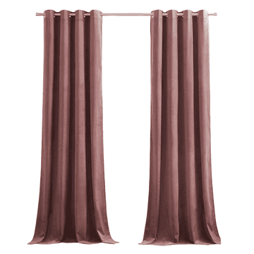 Nikcorp Zatemnitvene termo zavese z obročki 2 kosa 260x132 cm, roza barva, za spalnico in dnevno sobo, zvočna izolacija