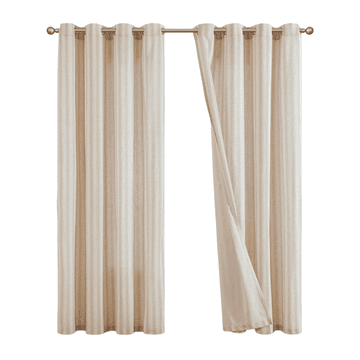 Nikcorp Polprosojna zavesa z obročki 130x245 cm bež s črtami | Elegantna voal zavesa za dnevno sobo, spalnico ali pisarno