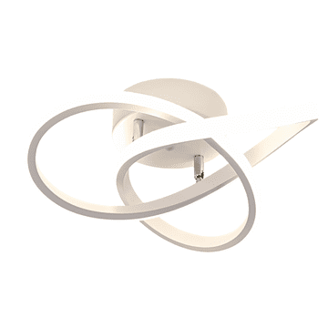 Nikcorp Moderna stropna LED svetilka 30W 3300lm 4500K, naravna bela svetloba, dizajn cveta, srebrna, 30x30 cm