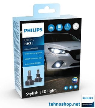 Philips LED ŽARNICE H3 ULTINON PRO3022 U3022 11336U3022 12/24V 18W PK22s X2