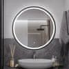 S6 Steklarstvo Šest Okroglo LED ogledalo S614B2 , fi 80cm, s črnim okvirjem, LED kopalniško ogledalo, 3barve LED, antifog