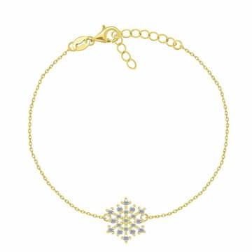 Brilio Silver Pozlačena zapestnica s cirkoni Snežinka BRC253Y