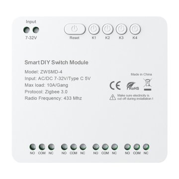 Avatto 4-kanalni ZigBee preklopni modul ZWSMMD-4-32V