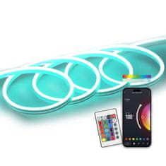 Ksix KSIX SmartLED neonski trak 5 m, rezljiv, 4.300 lm, sinhronizacija z glasbo, RGB